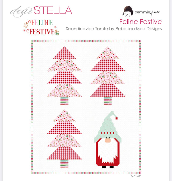 Scandinavian Tomte -  Modern Holiday colorway - 54”x62”