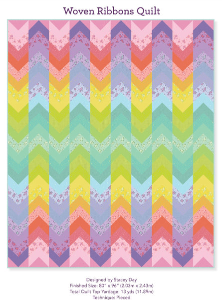 Woven Ribbons Quilt - Tula Pink True Colors 2025 - Quilt Kit 80”x96” - Preorder April 2025