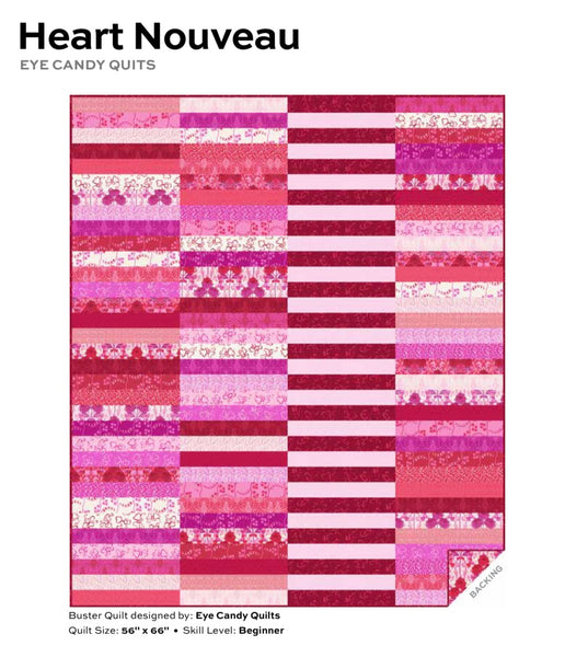 Buster Quilt Kit featuring Heart Nouveau by Eye Candy Quilts 56”x66”