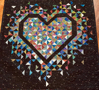 NEW 💜 MINI 💜 Exploding Heart Quilt KIT -   Eye Candy Quilts with GEMMA and Pammie Jane Kitty Litter Laser Black Background